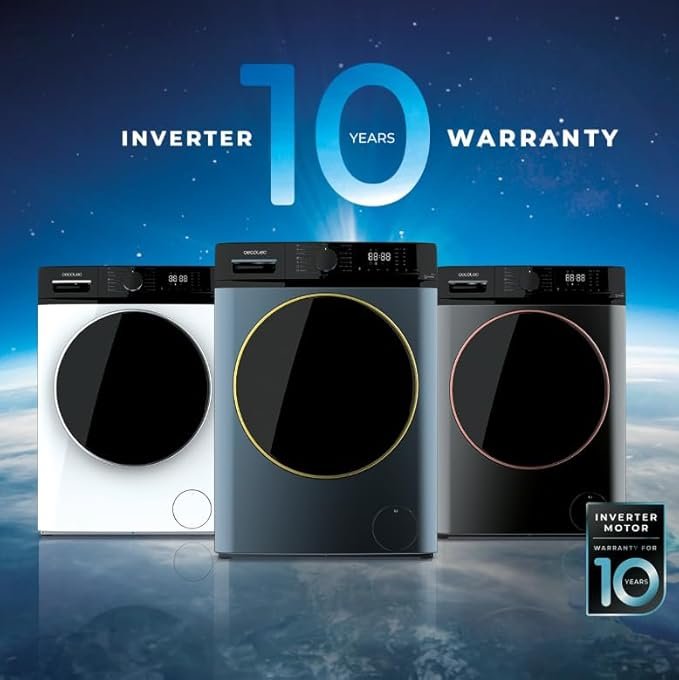 Frontlader-Waschmaschine 10 kg Bolero Dresscode 10610 Inverter Steel A, 2000 W, Inverter Plus Motor - Afbeelding 6